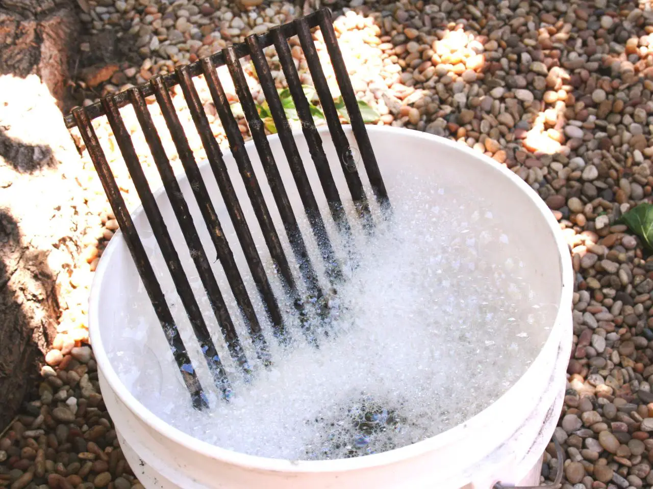 Grill grates cleaning in soapy water