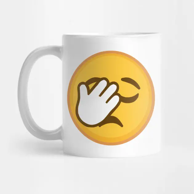 mug with facepalm image