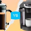 image of french press compared to keurig. Comparison - which is better?
