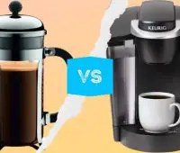 image of french press compared to keurig. Comparison - which is better?