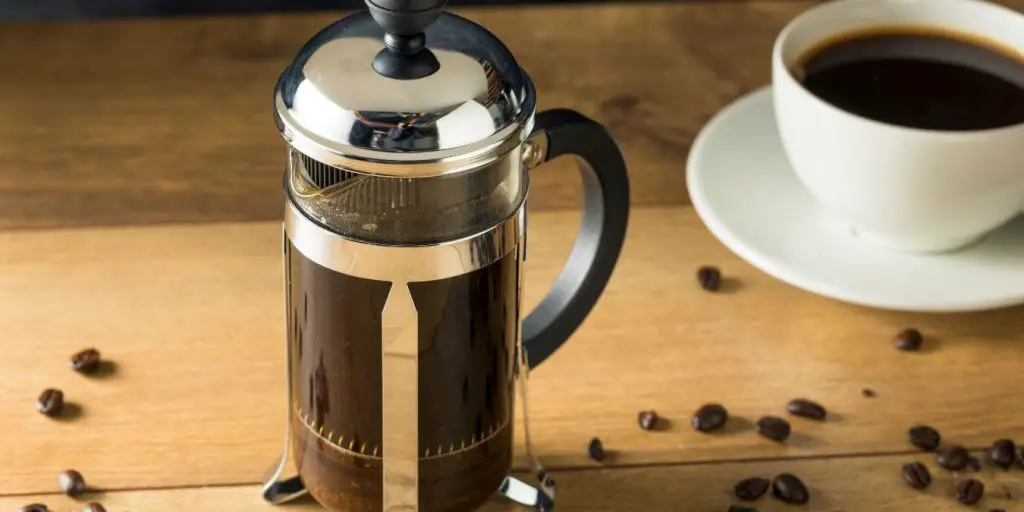 French press image. French presses are cheaper to use regularly and offer superior flavor.