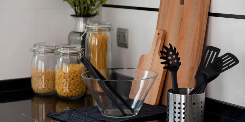 store items on the countertop in a tasteful way