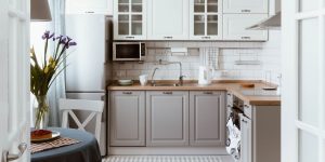 a well organized small kitchen