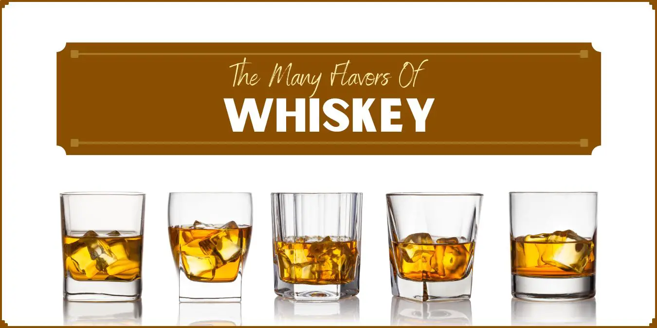 Featured image for what does whiskey taste like. image of whiskey in glasses with heading