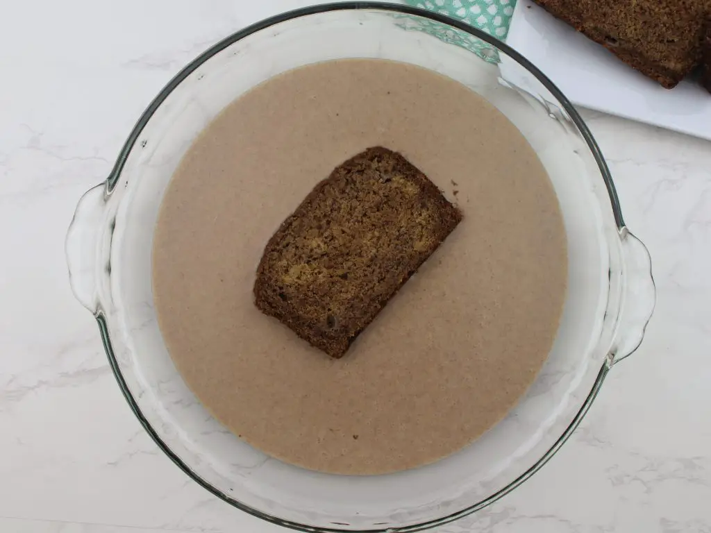 banana bread piece in batter