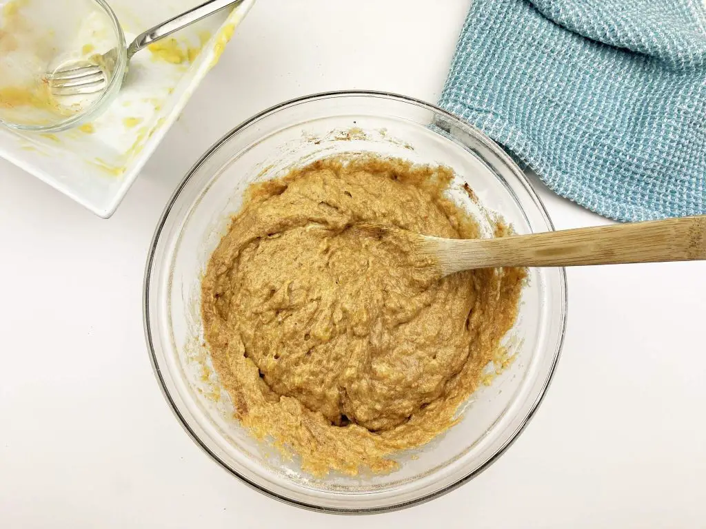 finished batter for banana bread recipe