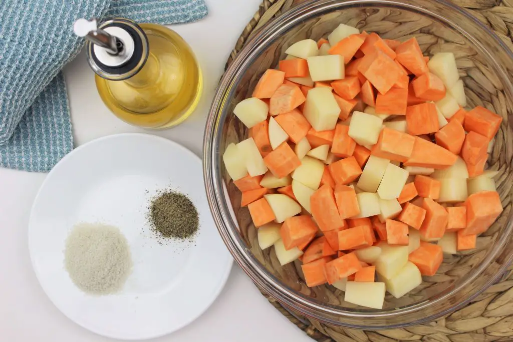 All ingredients need for roasted potatoes