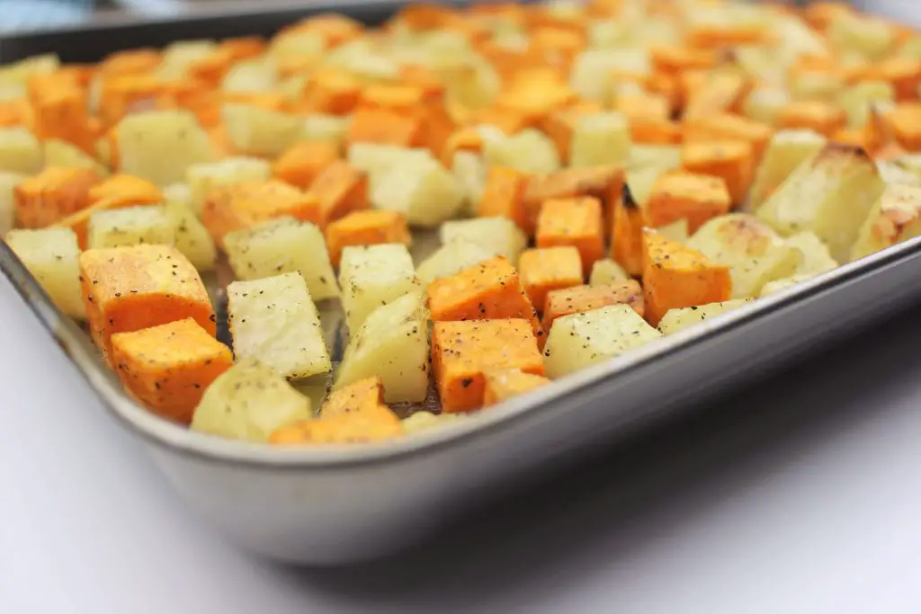 close up image of roasted potatoes