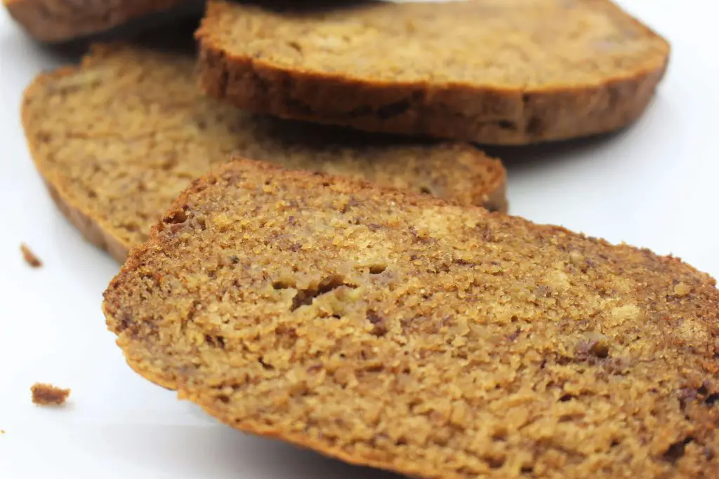 banana bread close up texture and slices